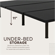 Pemberly Row Black Upholstered Twin Platform Bed Frame of Steel