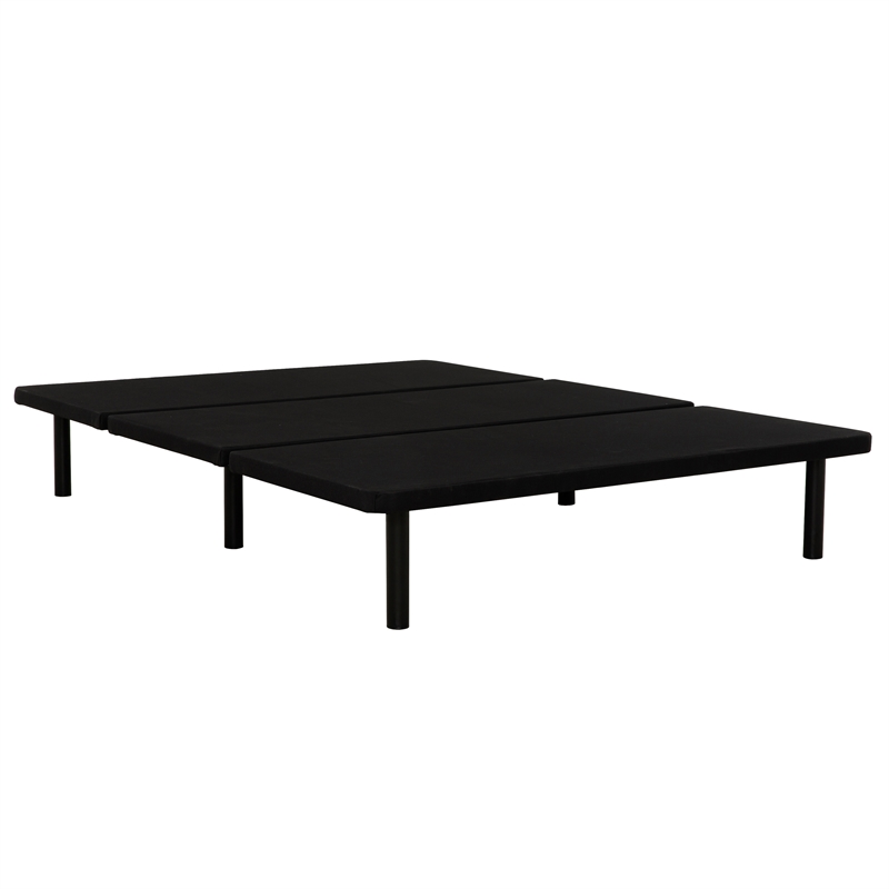 Pemberly Row Black Upholstered Twin Platform Bed Frame of Steel