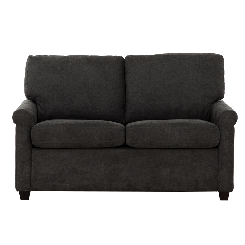 Pemberly Row 54-inch Dark Gray Twin Sleeper Sofa with USB Ports