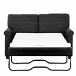 Pemberly Row 54-inch Dark Gray Twin Sleeper Sofa with USB Ports