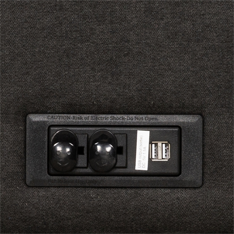 Pemberly Row 54-inch Dark Gray Twin Sleeper Sofa with USB Ports