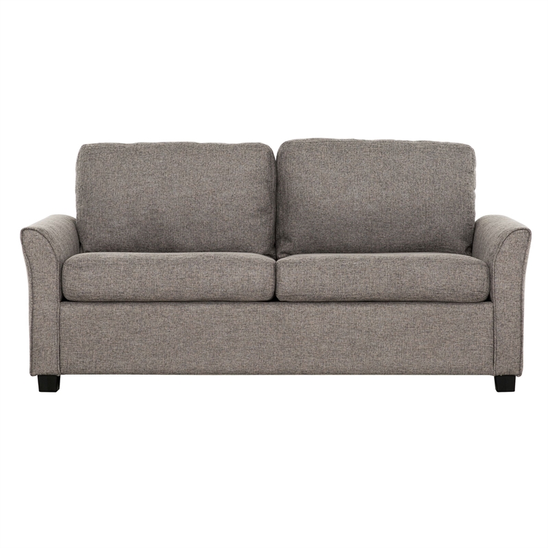 Pemberly Row Contemporary 73-inch Dark Gray Full Sofa Bed with USB Ports