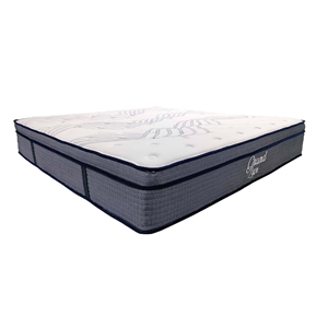 Pemberly Row 14&quot White Navy Hybrid Cal King Mattress Foam Pocket Coil