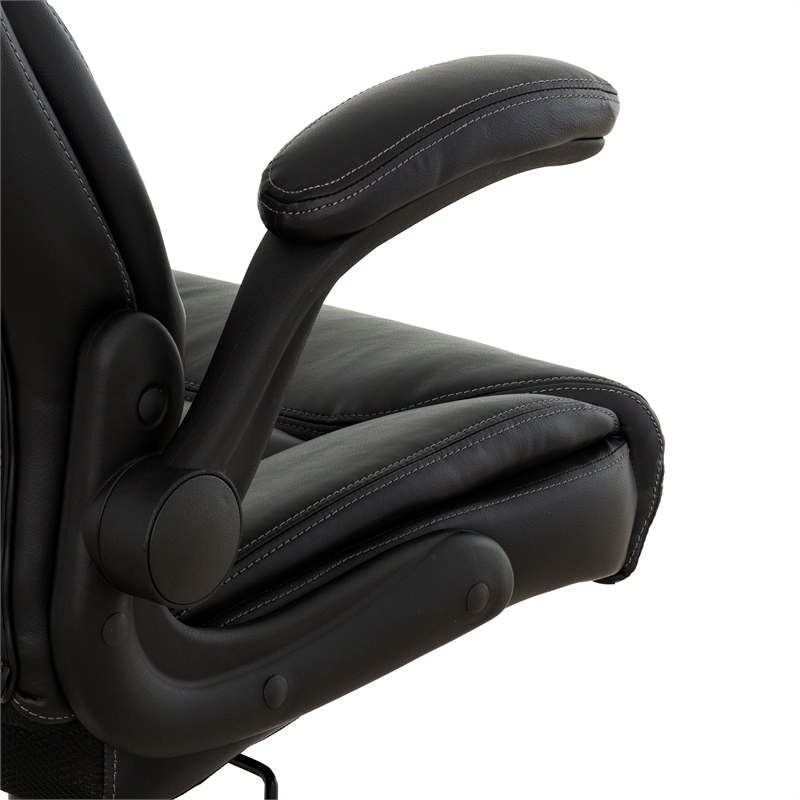 Pemberly Row Ergonomic Swivel Office Chair with Flip-Up Arms