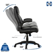 Pemberly Row Ergonomic Swivel Office Chair with Flip-Up Arms