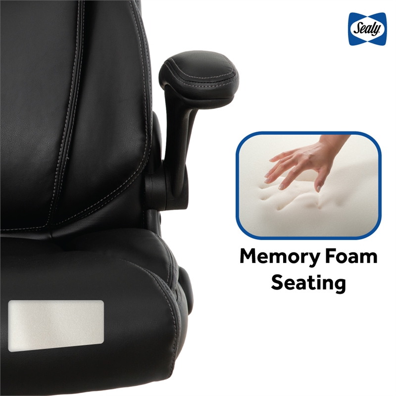 Pemberly Row Ergonomic Swivel Office Chair with Flip-Up Arms