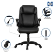 Pemberly Row Ergonomic Swivel Office Chair with Flip-Up Arms