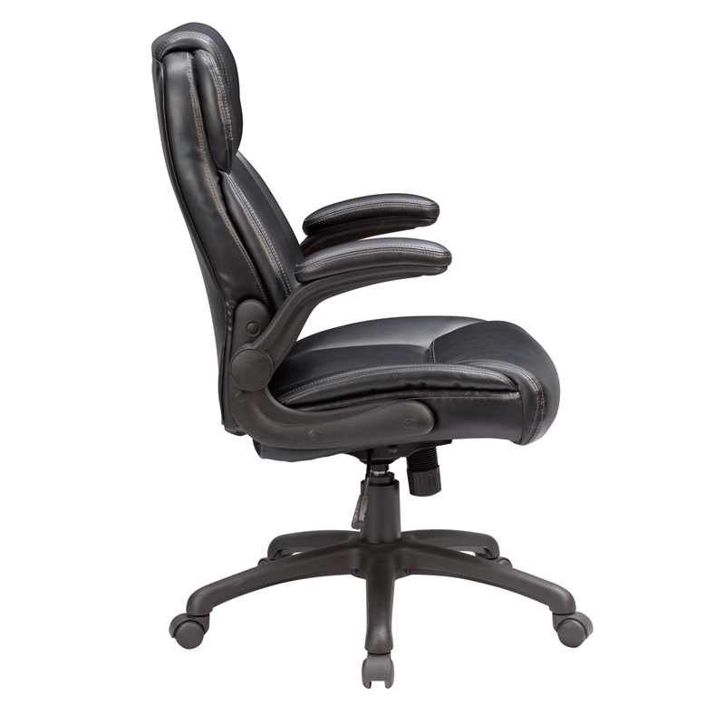 Pemberly Row Ergonomic Swivel Office Chair with Flip-Up Arms