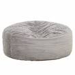 Pemberly Row 6 ft. Gray Faux Mink Bean Bag with Shredded Foam