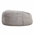 Pemberly Row 6 ft. Gray Faux Mink Bean Bag with Shredded Foam