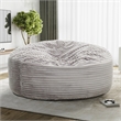 Pemberly Row 6 ft. Gray Faux Mink Bean Bag with Shredded Foam