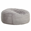 Pemberly Row 6 ft. Gray Faux Mink Bean Bag with Shredded Foam