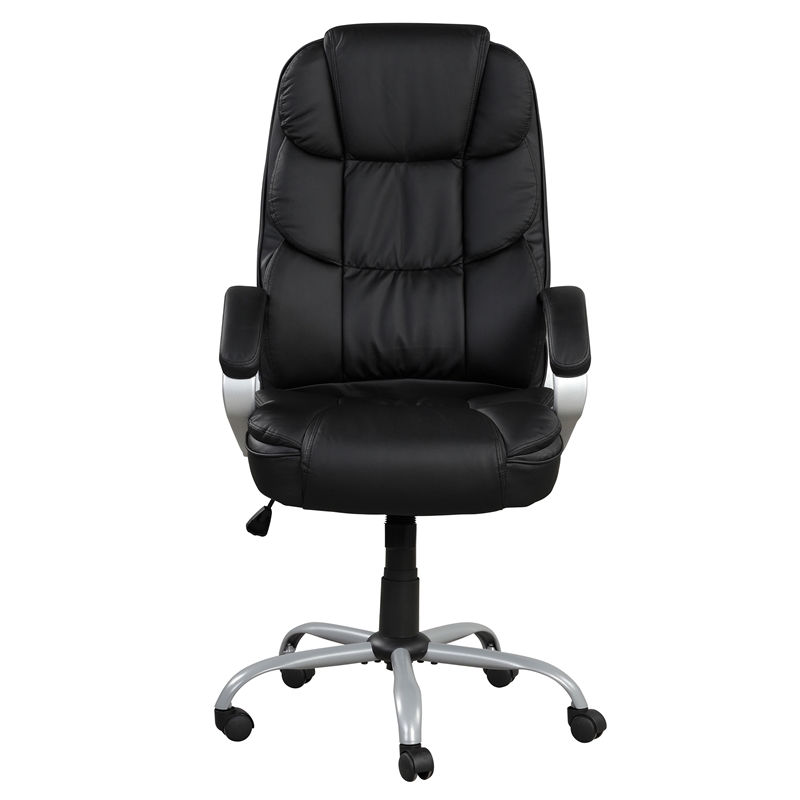 Pemberly Row Black PU High Back Office Task Chair with Swivel