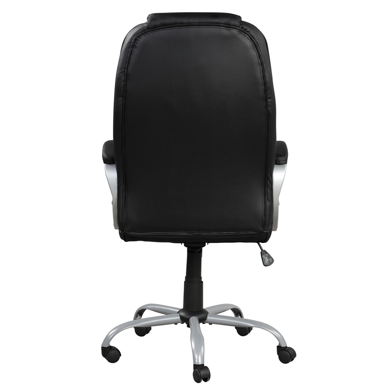 Pemberly Row Black PU High Back Office Task Chair with Swivel