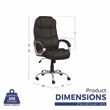 Pemberly Row Black PU High Back Office Task Chair with Swivel