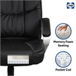 Pemberly Row Black PU High Back Office Task Chair with Swivel