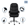 Pemberly Row Black PU High Back Office Task Chair with Swivel