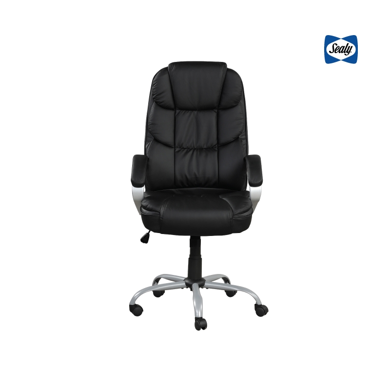 Pemberly Row Black PU High Back Office Task Chair with Swivel