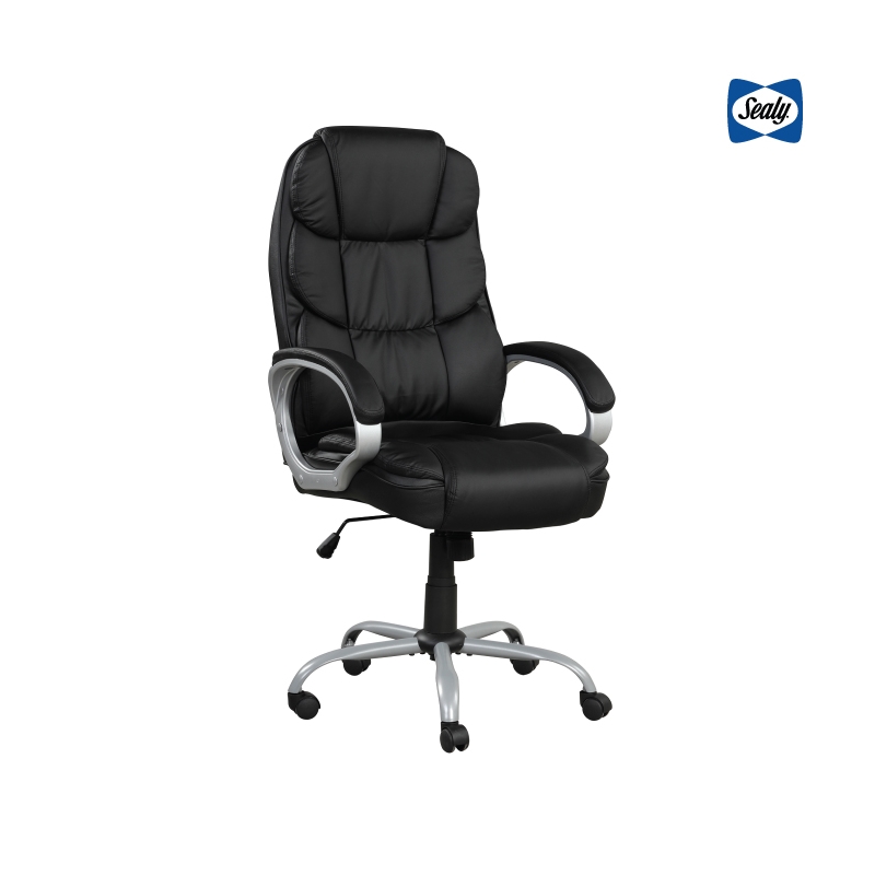 Pemberly Row Black PU High Back Office Task Chair with Swivel