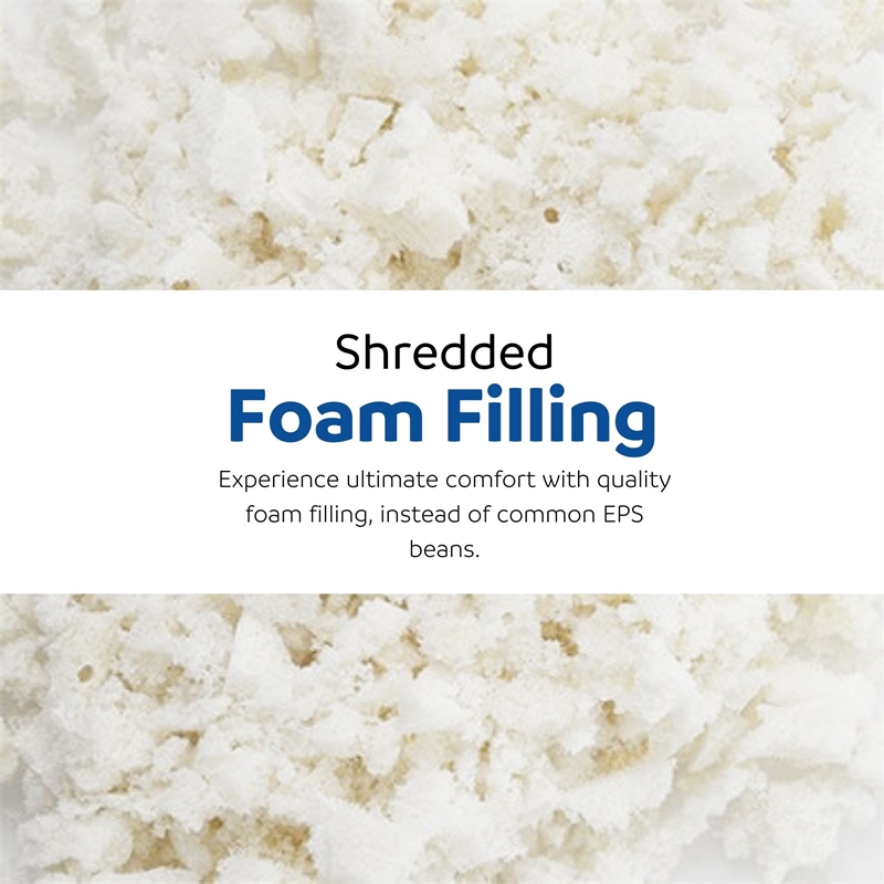 Pemberly Row Taupe Corduroy Memory Foam Bean Bag Sofa Shredded Foam