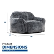 Pemberly Row Blue Faux Fur Bean Bag with Shredded Memory Foam