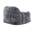 Pemberly Row Blue Faux Fur Bean Bag with Shredded Memory Foam