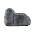 Pemberly Row Blue Faux Fur Bean Bag with Shredded Memory Foam