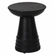 Pemberly Row 16-inch Black Wood Round End Table Compact Design