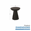 Pemberly Row 16-inch Black Wood Round End Table Compact Design