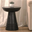 Pemberly Row 16-inch Black Wood Round End Table Compact Design