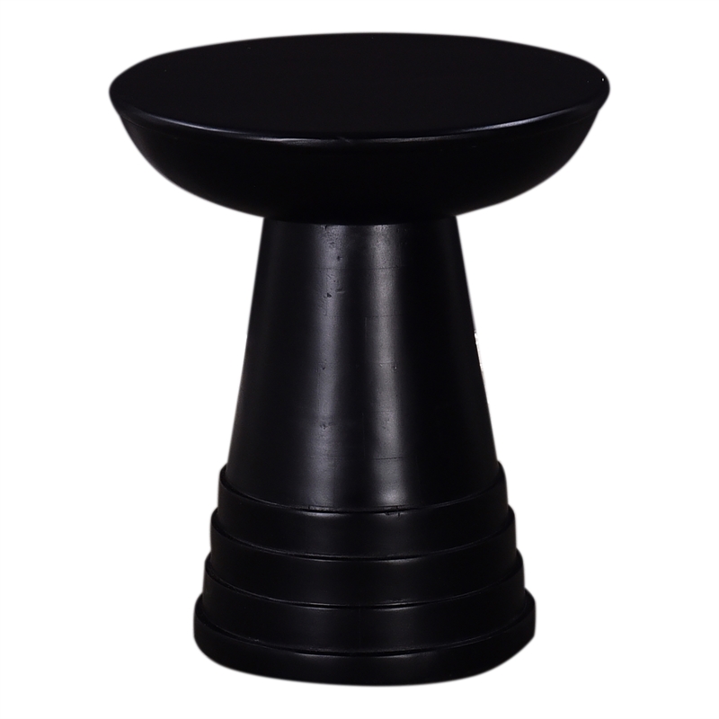 Pemberly Row 16-inch Black Wood Round End Table Compact Design