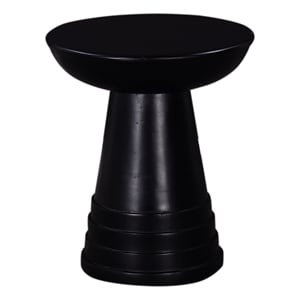 Pemberly Row 16-inch Black Wood Round End Table Compact Design