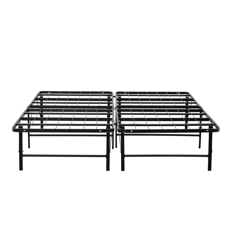 Pemberly Row Cal King Mattress Foundation Bed Feame in Black Steel