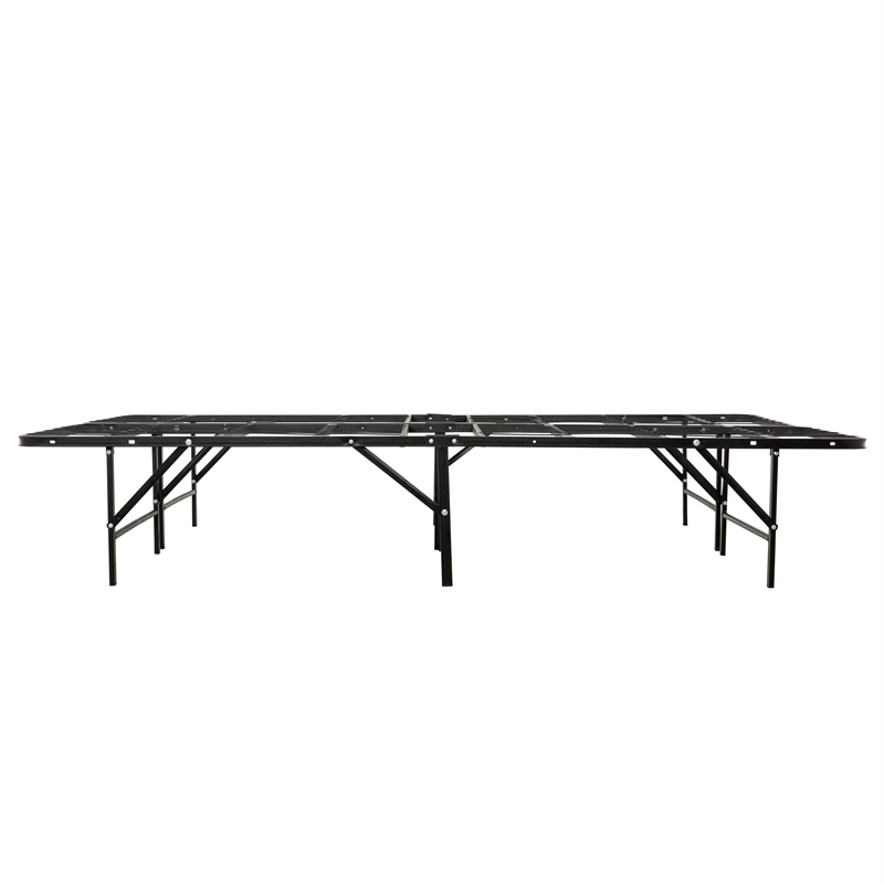 Pemberly Row Full Mattress Foundation Bed Feame in Black Steel