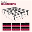 Pemberly Row Full Mattress Foundation Bed Feame in Black Steel