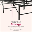 Pemberly Row Full Mattress Foundation Bed Feame in Black Steel