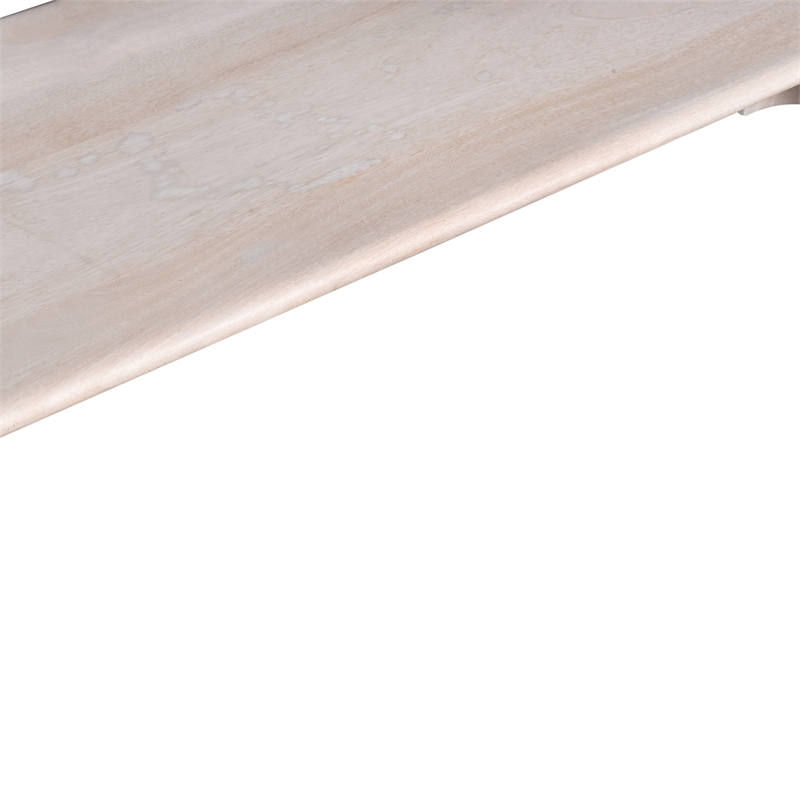 Pemberly Row Contemporary 70-inch White Mango Wood Dining Bench Rustic