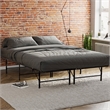 Pemberly Row Twin Mattress Foundation Bed Feame in Black Steel