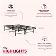 Pemberly Row Twin Mattress Foundation Bed Feame in Black Steel