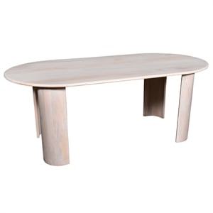 Pemberly Row Contemporary 79-inch White Wood Oval Dining Table