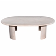 Pemberly Row Contemporary 58-inch Wood Oval Coffee Table in Oak White