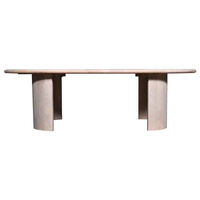 Pemberly Row Contemporary 58-inch Wood Oval Coffee Table in Oak White