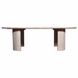 Pemberly Row Contemporary 58-inch Wood Oval Coffee Table in Oak White