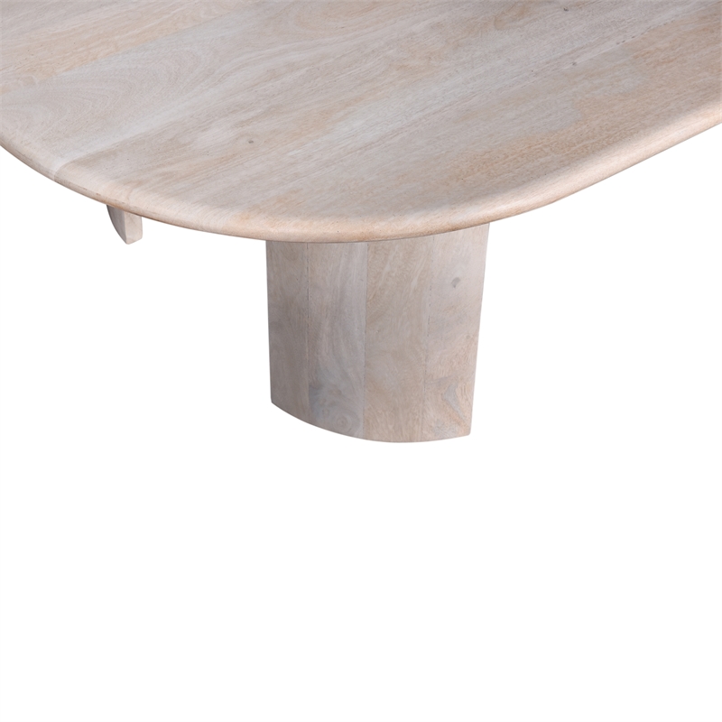 Pemberly Row Contemporary 58-inch Wood Oval Coffee Table in Oak White