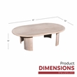 Pemberly Row Contemporary 58-inch Wood Oval Coffee Table in Oak White