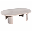 Pemberly Row Contemporary 58-inch Wood Oval Coffee Table in Oak White