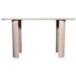 Pemberly Row Contemporary 61-inch White Wood Console Table in Natural