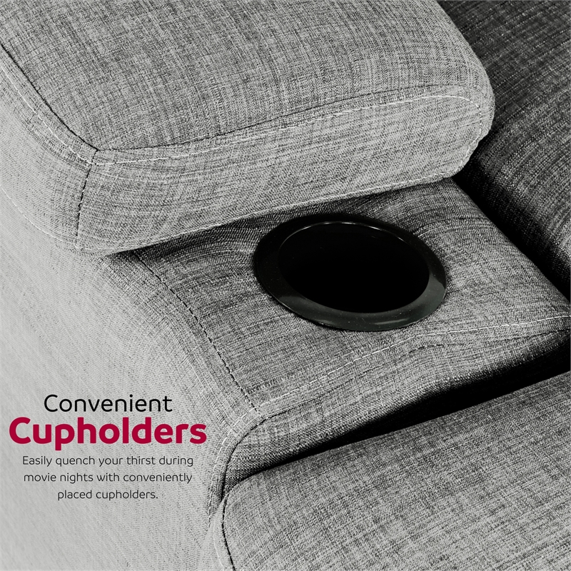 Pemberly Row Contemporary 93-inch Gray 2-Piece Sleeper Sofa with Storage