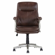 Pemberly Row Brown Faux Leather Mid Back Swivel Office Chair