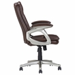 Pemberly Row Brown Faux Leather Mid Back Swivel Office Chair
